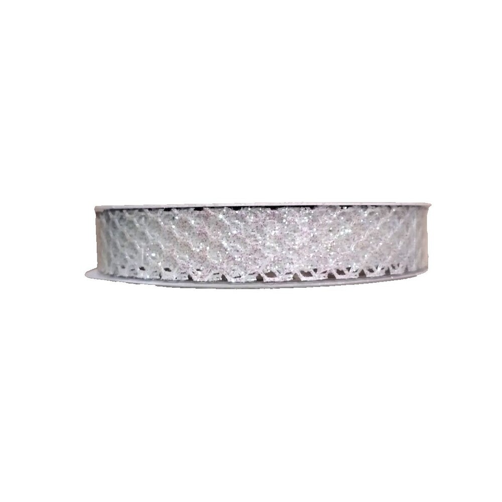 Park Lane Special Occasion Ribbon, White Holographic Glitter Ribbon5/8" x 5 yds